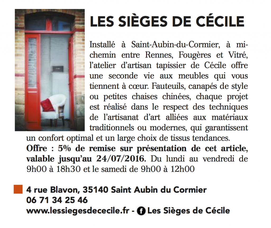 Article ELLE_Les Sièges de Cécile